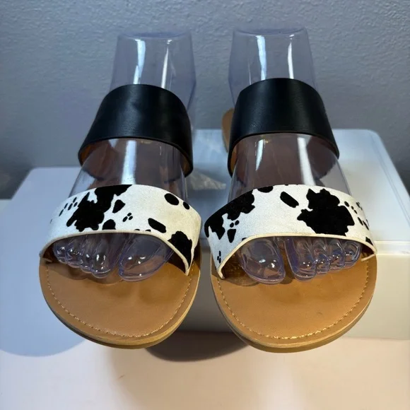 Qupid Cow Print Slide Sandals size 8.5 - Picture 4 of 9